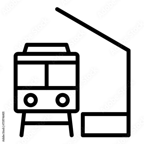 Vector Design Train Station Icon Style