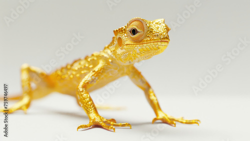 A golden lizard isolated