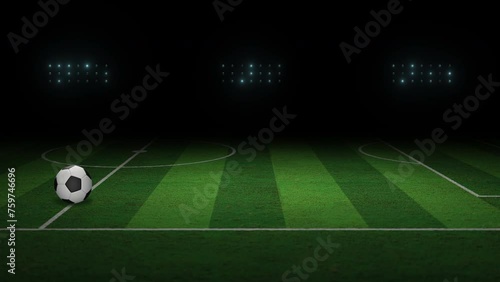 Soccer stadium background with a spinning ball on the left.

 (ID: 759746696)