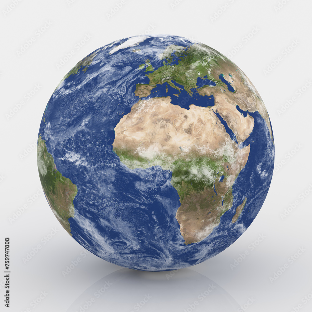 Fototapeta premium Planet Earth with clouds - High quality 3d rendering. Elements of this image provided by NASA