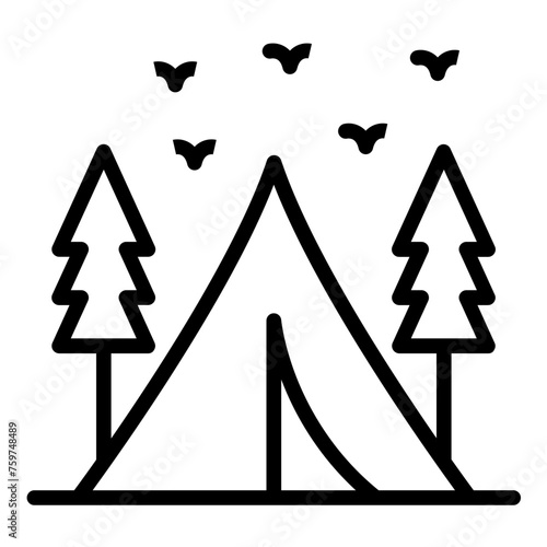 Vector Design Campsite Icon Style
