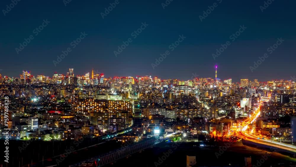川崎から望む東京夜景タイムラプス