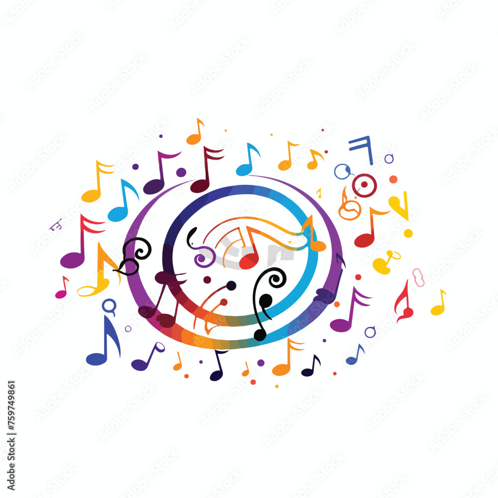 Music notes song melody or tune flat vector icon fo