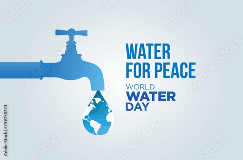 ThalWorld Water Day Concept. Water for peace. Saving water and world environmental protection concept- Environment day and earth day.assaemia Day