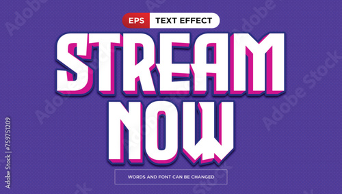 stream now text effect editable mobile game title text style