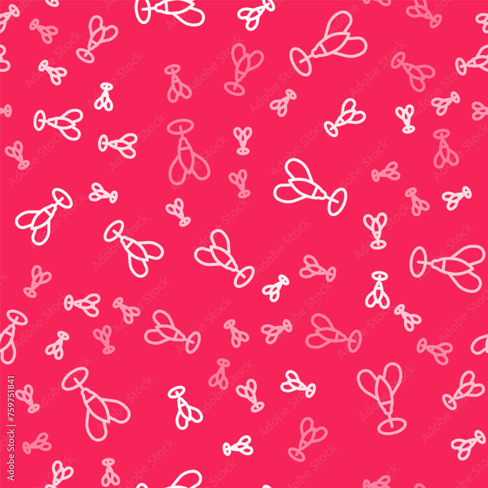 Naklejka premium White line Dart arrow icon isolated seamless pattern on red background. Vector