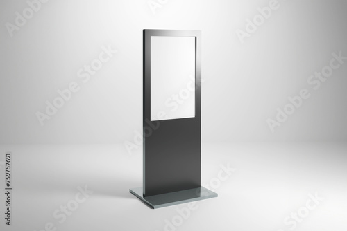 Lightbox advertising display. Blank pylon mockup. Perspective view, 3D rendering. photo