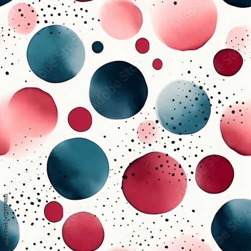 Hand drawn watercolor dots seamless pattern - vector design for textile, wallpaper, print