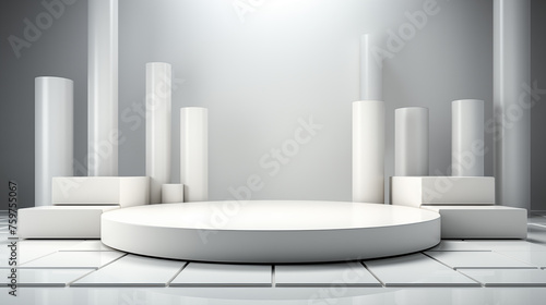 Realistic 3d background with podium. Abstract minimal scene mockup products display. Stage showcase  