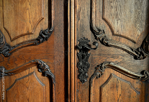 Heavy old wooden door