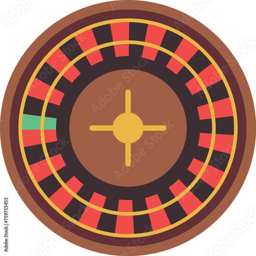 Roulette icon. Color casino icon. Gambling symbol