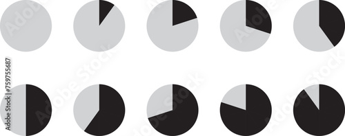 Proccess status circle. Round download progress indicator