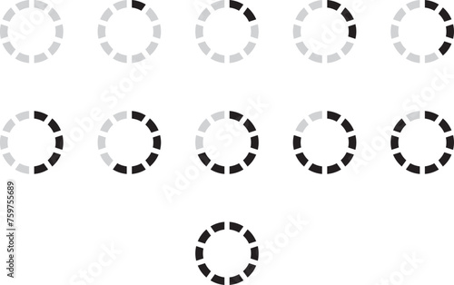 Round progress indicator. Preloader icon. Proccess speed