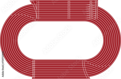 Race track. Sport stadium for running competition top view