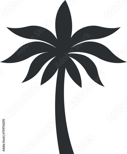 Jungle tree icon. Summer resort palm silhouette