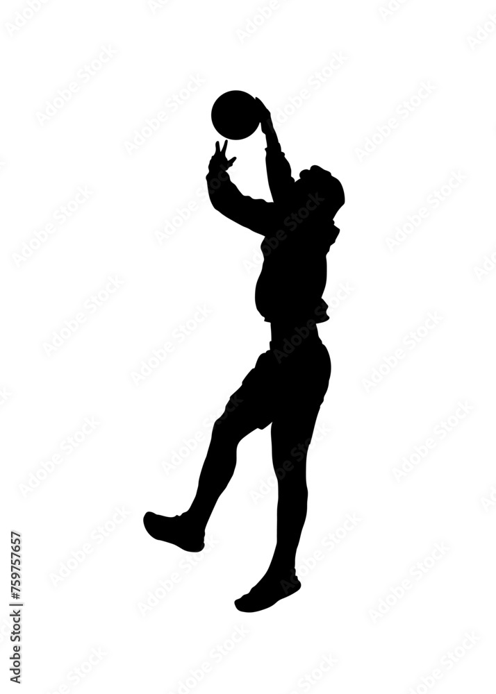Man basketball player silhouette vector