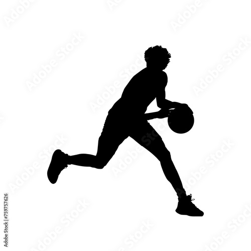 Man basketball player silhouette vector