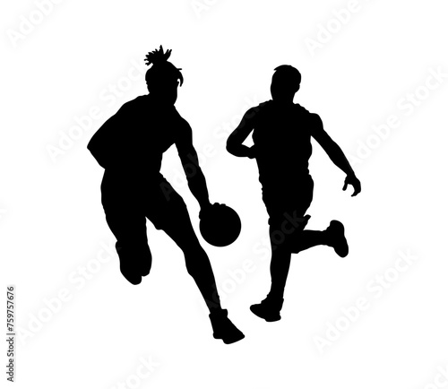Man basketball player silhouette vector