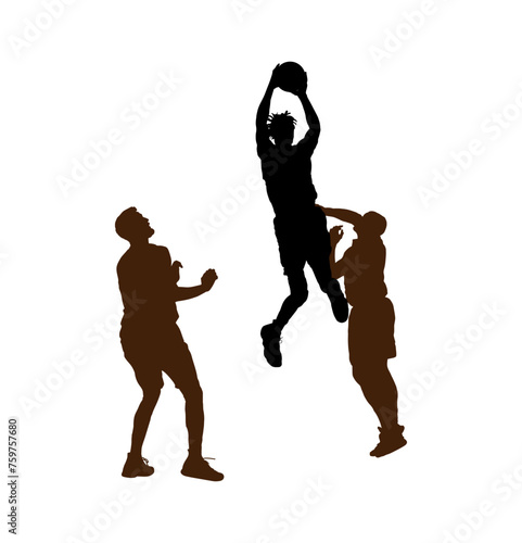 Man basketball player silhouette vector