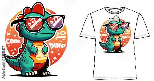 Dino Cool clothing t shirt design. photo