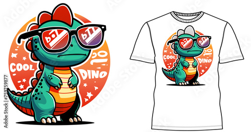 Dino Cool clothing t shirt design.