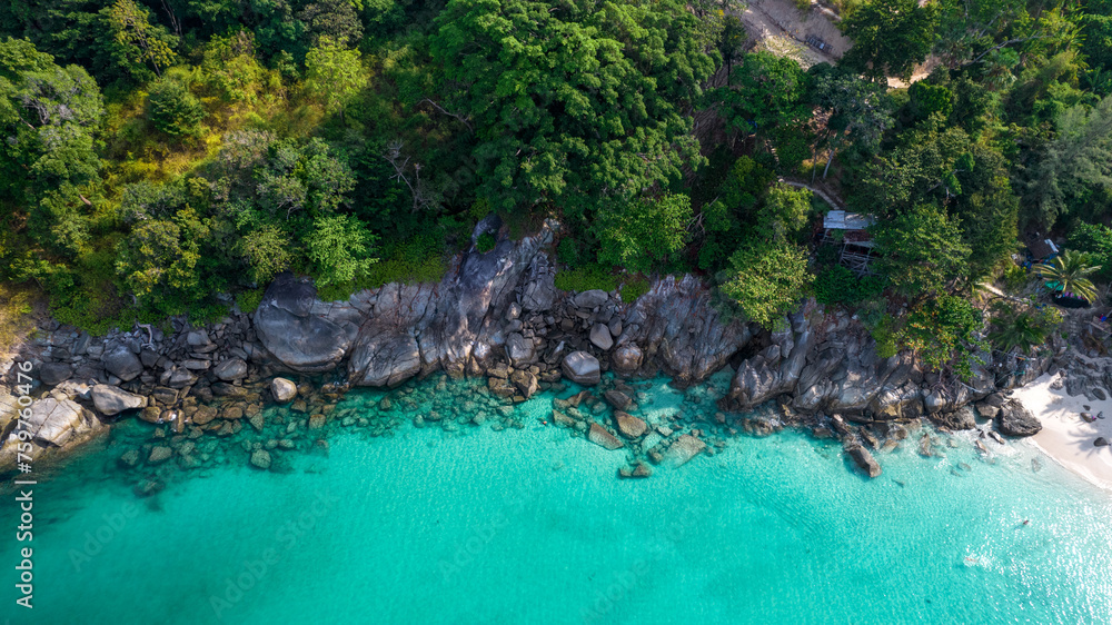 Freedom Beach on Phuket island near Patong. Aerial photography. Freedom Beach on Phuket island near Patong. Aerial photography.