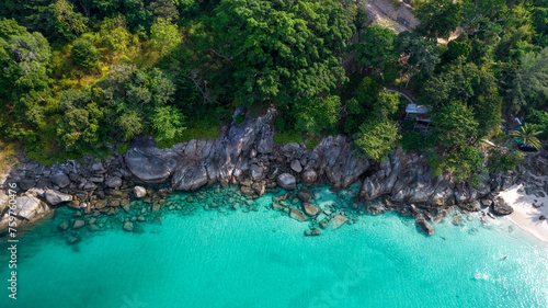 Freedom Beach on Phuket island near Patong. Aerial photography.