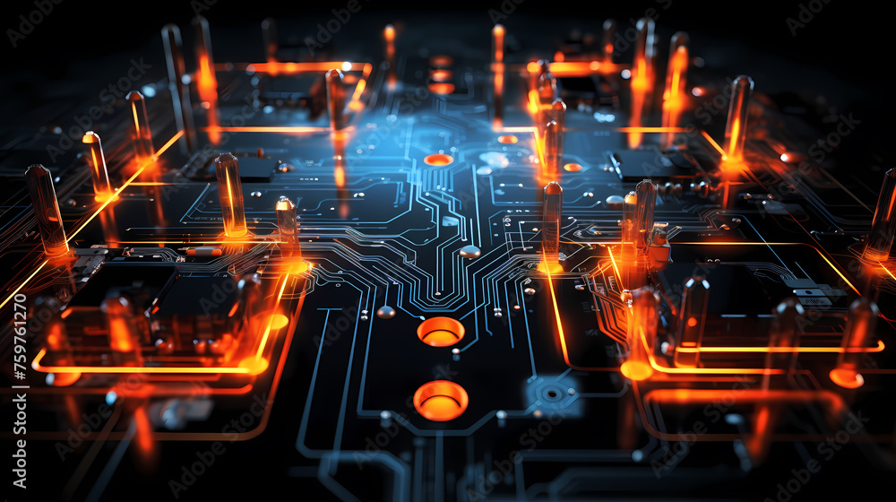 Obraz premium Future digital innovation concept showing particles abstract background