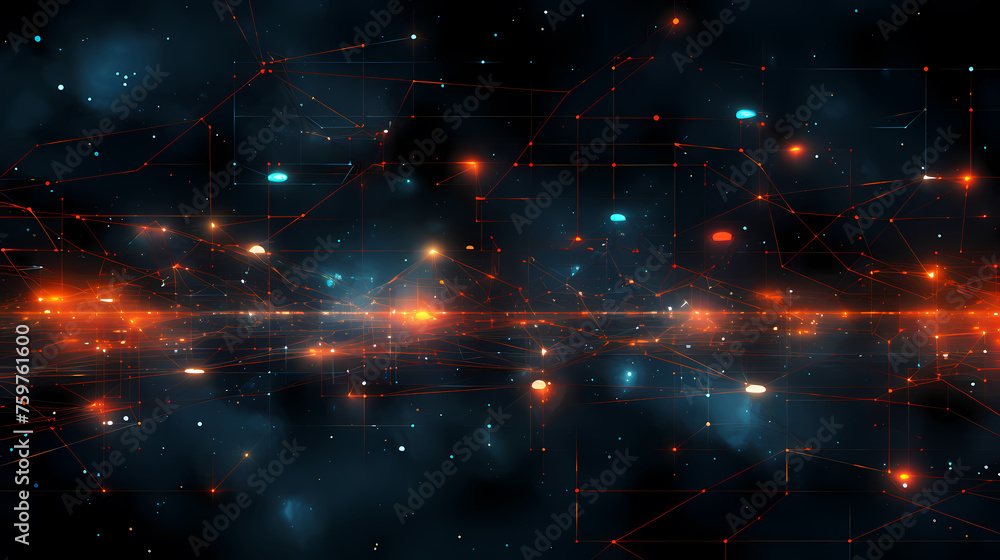 Future digital innovation concept showing particles abstract background