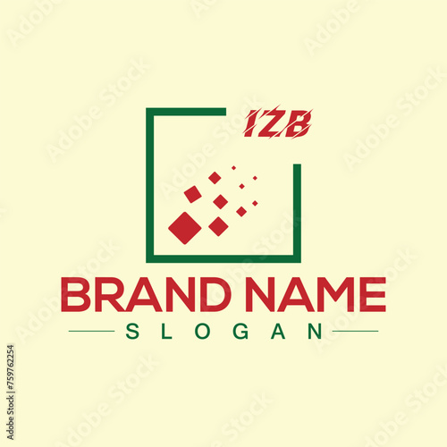 IZB Logo Letter Design For Business Template Vector photo