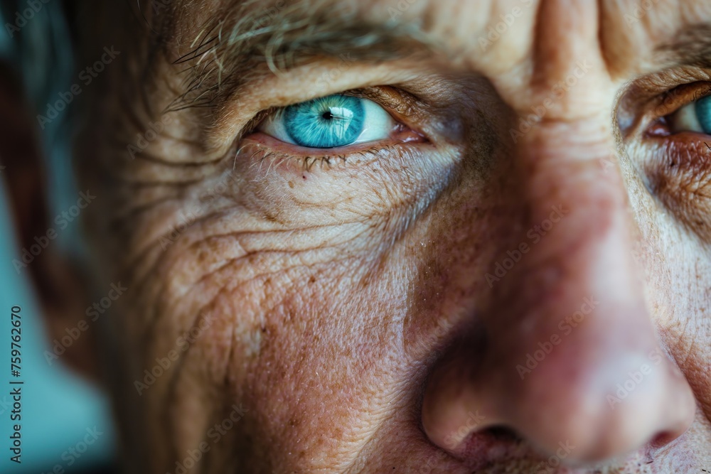 Close up ultra detailed portrait of an attractive mature man with blue eyes and gray eyebrows looking directly at the camera Close up ultra detailed portrait of an attractive mature man with blue eyes and gray eyebrows looking directly at the camera