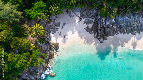Freedom Beach on Phuket island near Patong. Aerial photography.