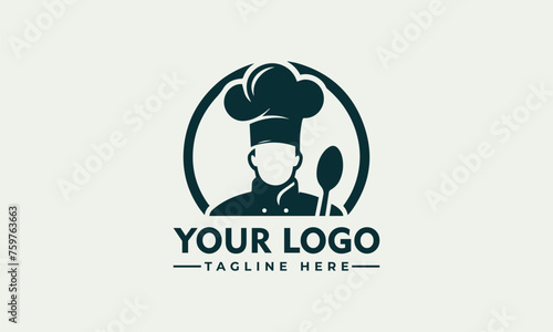 Chef Logo Vector Illustration Logo design Cute Restourant vector for Greeting Day Chef Restourant photo