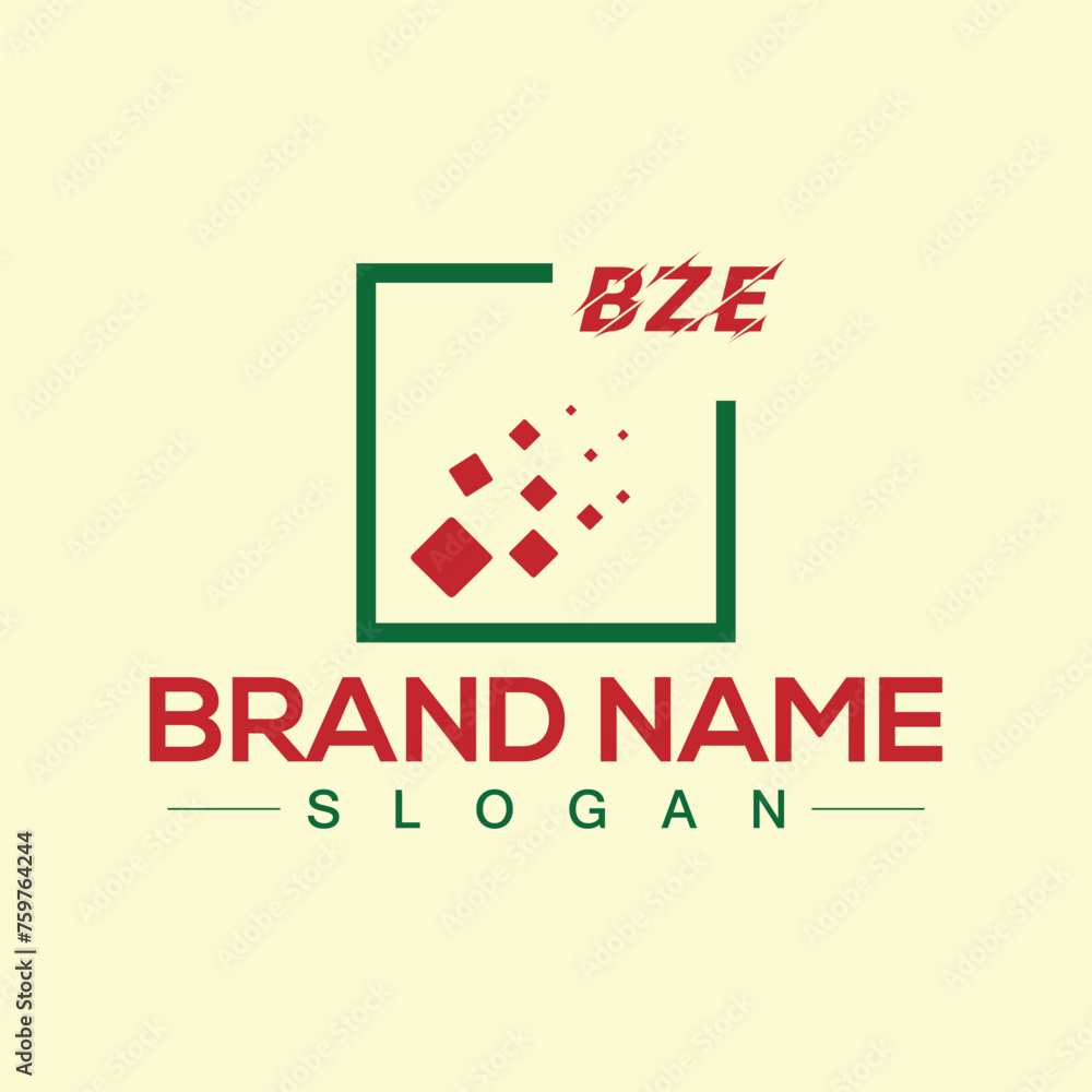 Fototapeta premium Minimal Initial BZE Logo Design with Handwriting Style Vector and Illustration