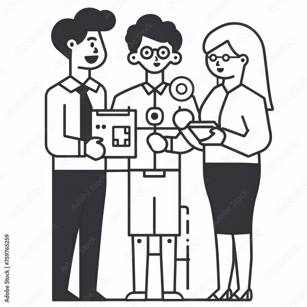 Professional Leadership Training Handbook Illustration: Network Team Connection Gen AI