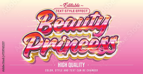 Editable text style effect - Beauty Princess text style theme.