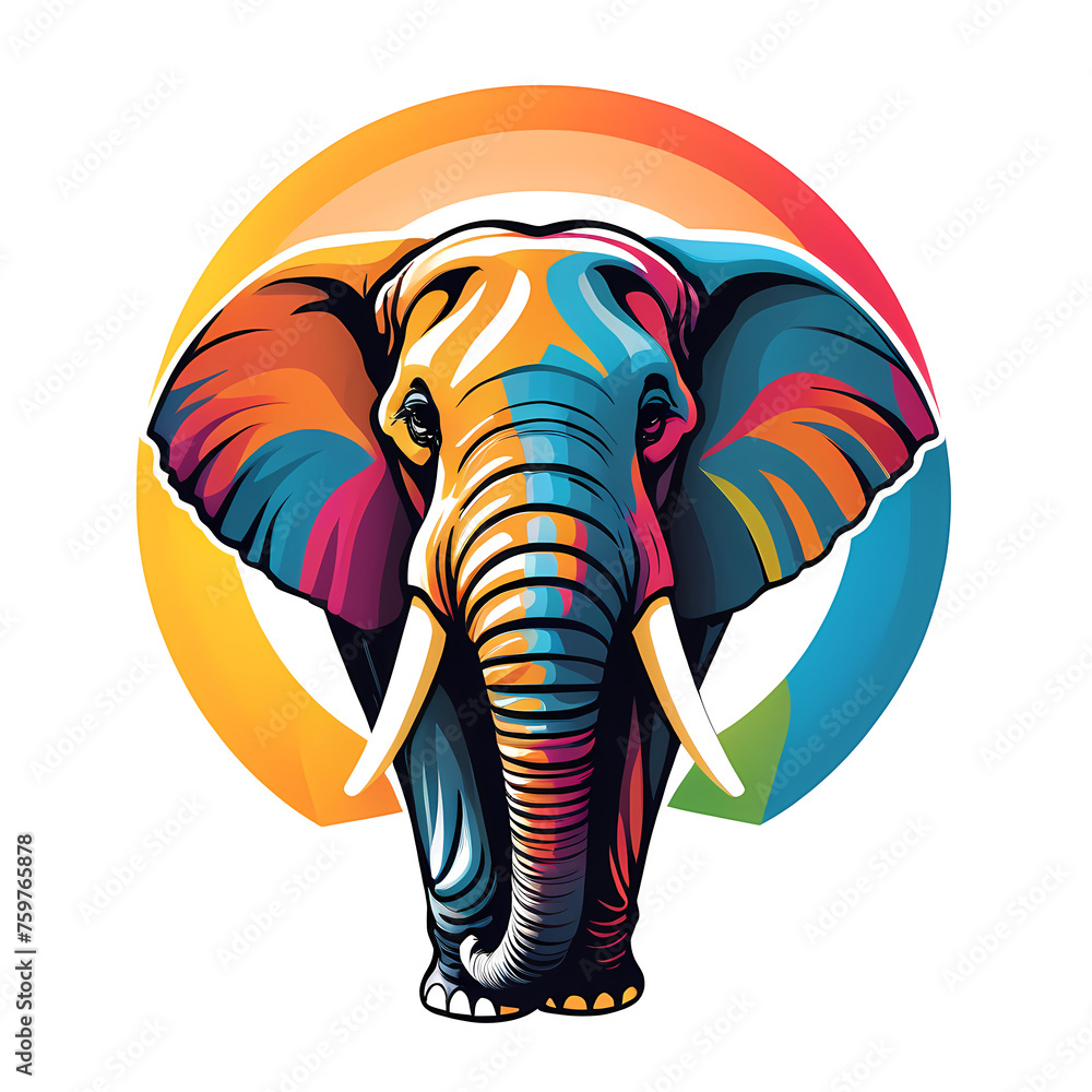 custom made wallpaper toronto digitalColorful logotype of a drawn elephant on a white background
