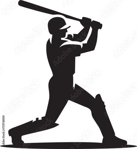 Baseball Batter In Closed Stance Vector Illustration