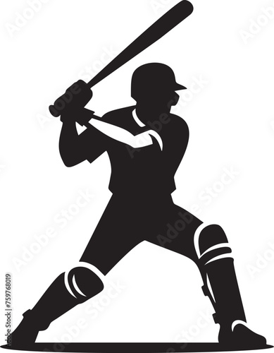 Baseball Player in Closed Stance Vector Illustration