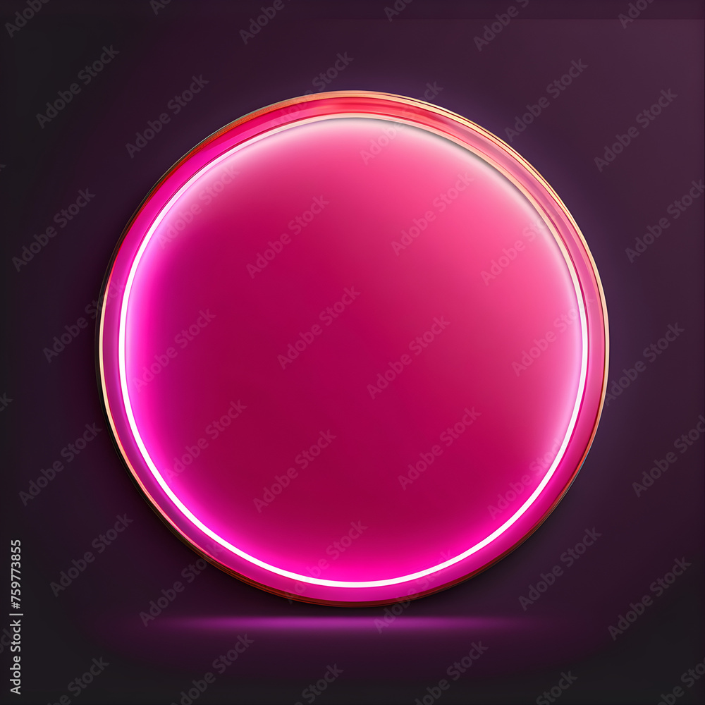 Fototapeta premium Pink Luminescence: Exploring the Artistry of Pink Neon Circles(Generative AI)