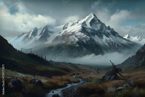 Mountain landscape in the morning