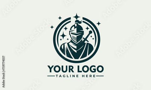Simple Knight Rider Logo Vector Unique and Striking Design for Brand Identity Premium Raider Symbol photo