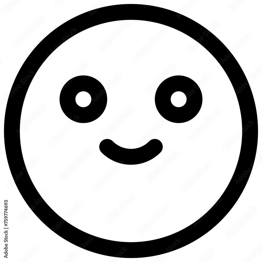 Smiling face. Editable stroke vector icon.
Smiling face. Editable stroke vector icon.