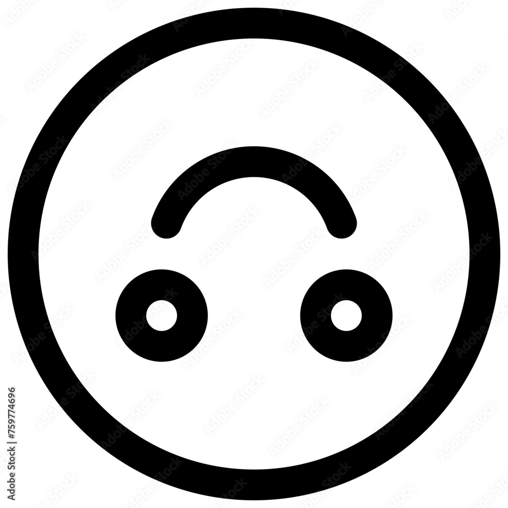 Upside down face. Editable stroke vector icon.
Upside down face. Editable stroke vector icon.