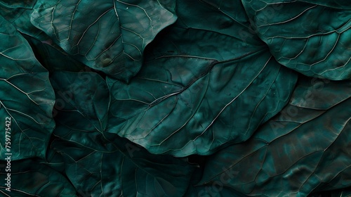 Generative AI   Dark green leaf texture  Natural green leaves using as nature background wallpaper