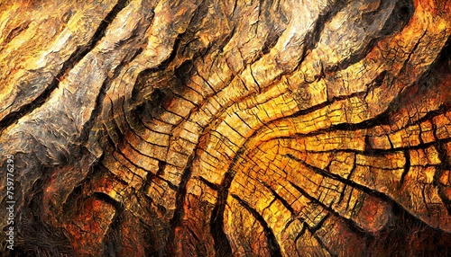 Illustration of texture background of a trunk of a tree that is cut. Close-up. 