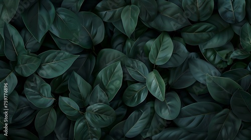Generative AI   Dark green leaf texture  Natural green leaves using as nature background wallpaper