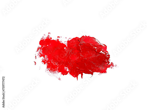 Red brush stroke, transparent background