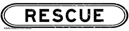 Grunge black rescue word rubber seal stamp on white background