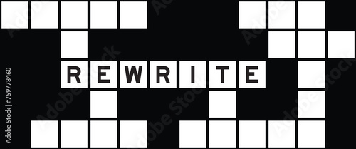 Alphabet letter in word rewrite on crossword puzzle background